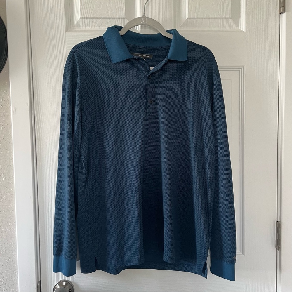 Men's Greg Norman Blue Polo Shirt